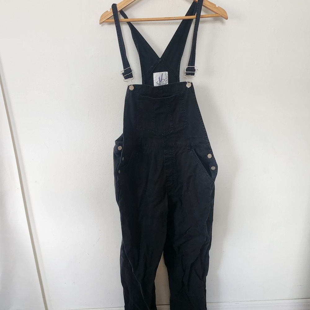 Vintage Y2K Womens Highway Sport Black Overalls Medium 100% Cotton